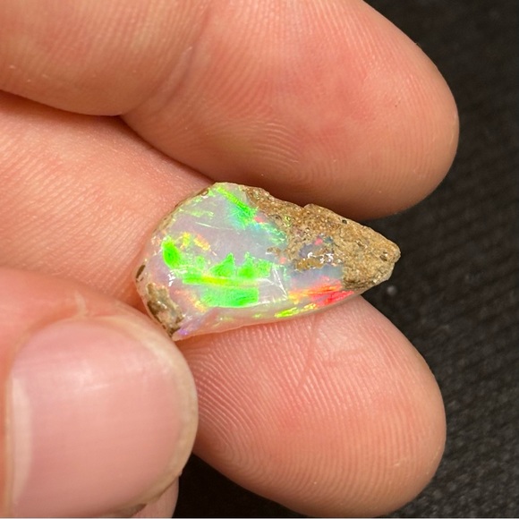 Big Broad Flash Color Splash Welo Ethiopian Single Select Rough Opal - Picture 6 of 8